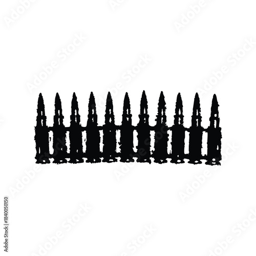 Black and white vintage illustration of bullet tip detail military ammunition style vector