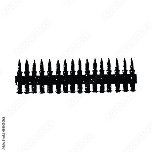 Black and white vintage illustration of bullet tip detail military ammunition style vector