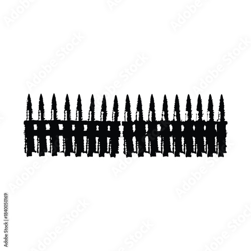 Black and white vintage illustration of bullet tip detail military ammunition style vector