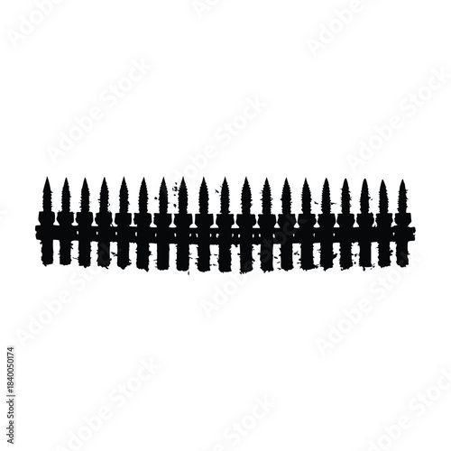 Black and white vintage illustration of bullet tip detail military ammunition style vector