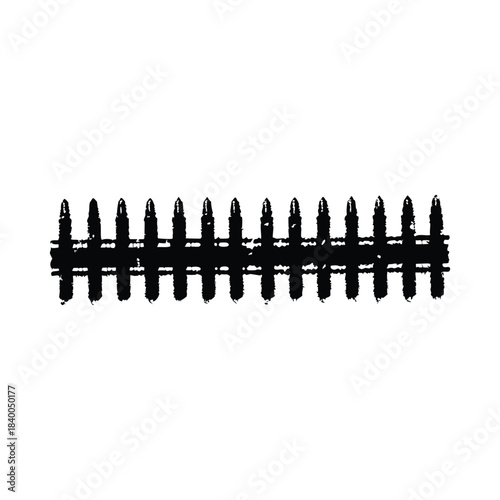 Black and white vintage illustration of bullet tip detail military ammunition style vector