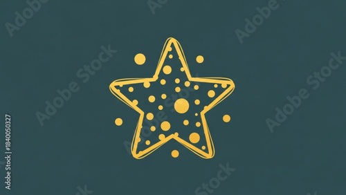 Starfish Illustration: The illustration presents a minimalist starfish, its silhouette adorned with simple dot details, evoking a sense of marine life and ocean exploration.