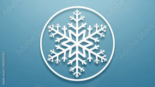 Snowflake Icon in Blue Backdrop: A delicate snowflake design, set against a serene blue backdrop, symbolizing winter's elegance and frosty charm.