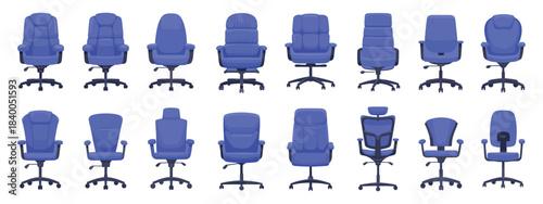 Office Chair Isolated Cartoon Icon – Vector Illustration of Modern Interior Furniture on White Background for Workplace, Business, and Home Office Design