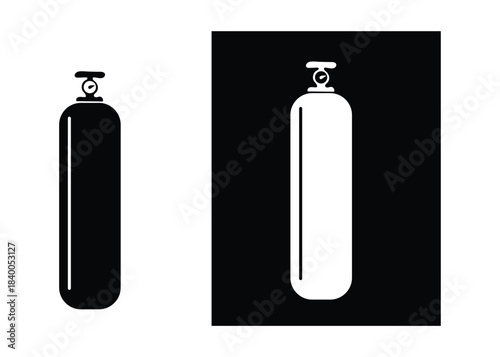 Gas Cylinder Icon Vector – Compressed Gas Tank Symbol for Safety and Industrial Use