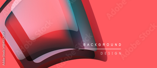 Abstract fluid shapes, vibrant red hues dominate design. Gradient layers create depth, modern aesthetic. Background text reads background design.