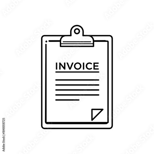 Invoice Document on Clipboard for Billing and Payment Processing. Logistics and delivery concept.