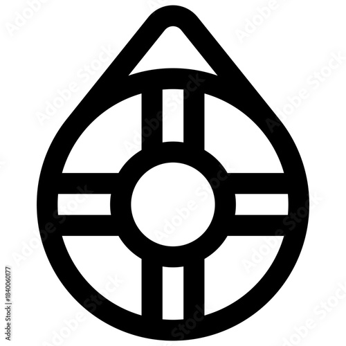 Lifebuoy. Editable stroke vector icon.