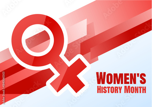 Women's history month banner with female symbol