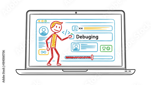 Business people with laptops and tablets communicate using digital technology for web concepts