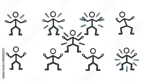 Vector illustration of family silhouettes holding hands symbolizing unity, togetherness, and happiness within a community group concept