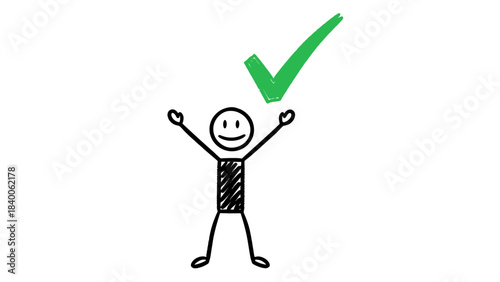 3D green check mark sign in businessman's hand vector illustration concept of business success and correct choice