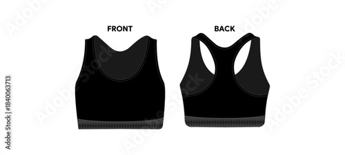 Fitness Bra Mockup Template Vector