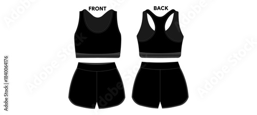 Sportswear Bra And Short Mockup Template Vector
