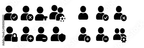 User Account Management Icons user icon checkmark