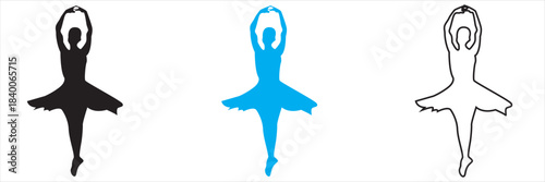 Girl dancer vector icon. Vector illustration . isolated on white background. EPS10