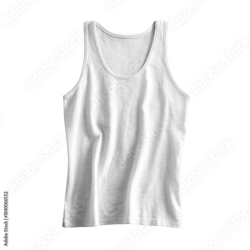 Crisp white men s ribbed tank top undershirt isolated on transparent background
