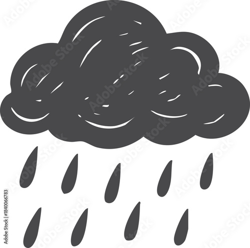 Rain cloud with falling drops
