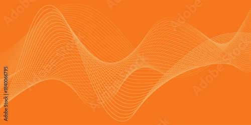 Abstract background with green wavy lines. Vector illustration