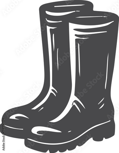 Rubber rain boots pair