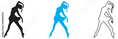 Girl dancer vector icon. Vector illustration . isolated on white background. EPS10