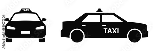 Taxi Cab Car Vector Icon – Simple Transport Symbol for Maps, Navigation Apps, Urban Mobility, and Ride Service Design
