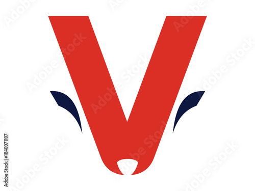 Modern V Shape Fox Icon Symbol Minimalist Design