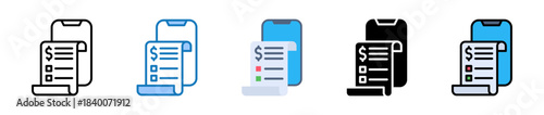 E Invoice multiple style icons set design vector illustration. 