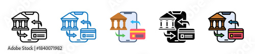 Payment Gateway multiple style icons set design vector illustration. 