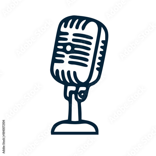 Retro microphone icon for audio recording