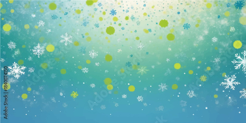 Abstract colorful background vector with blue winter snowflake and bright star light bokeh decoration