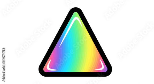 A Colorful Triangle Design Shows Vivid Gradient Within Black Outlined Symbol