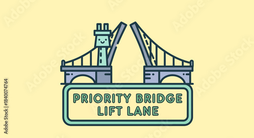 A Conceptual Bridge Design for Lift Lane Priority, Modern Transportation Illustration