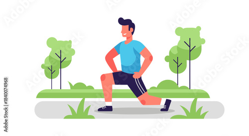 A Man Performing Exercise Outdoors For Overall Health And Wellbeing Perfectly.