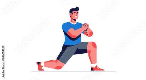 A Man In Athletic Wear Does A Lunge Exercise To Promote A Healthy Lifestyle