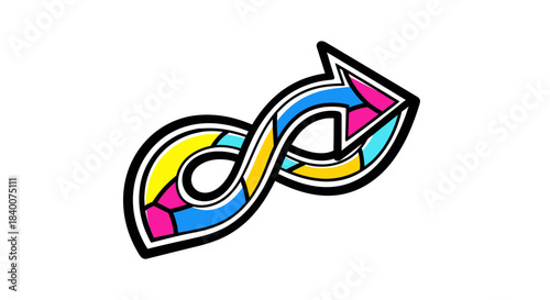 Abstract Arrow Design Suggesting Infinite Progress in Vibrant Artistic Composition