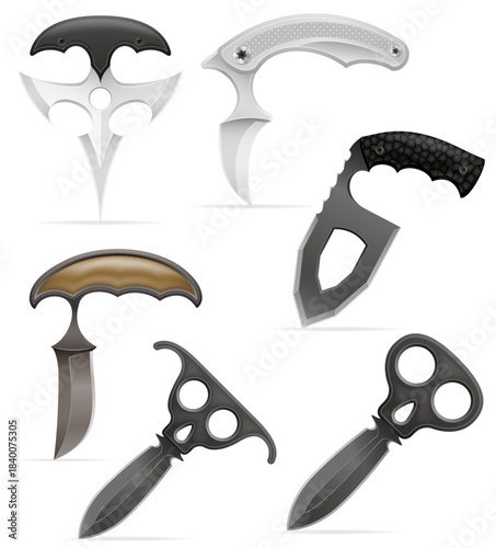 unusual original knife is a melee weapon vector illustration isolated on white background