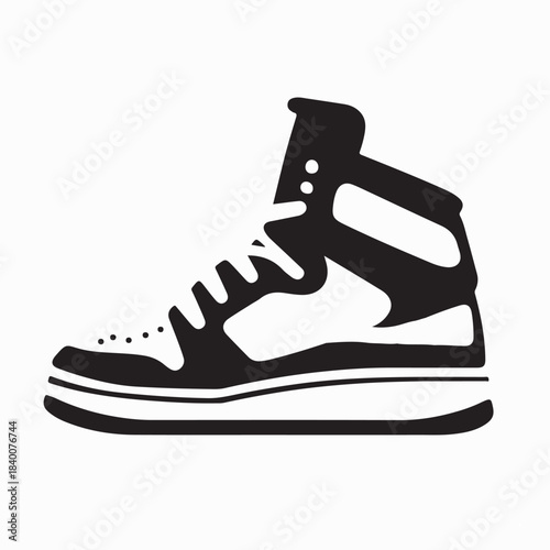 Basketball Shoe Logo Vector Illustration On White Background
