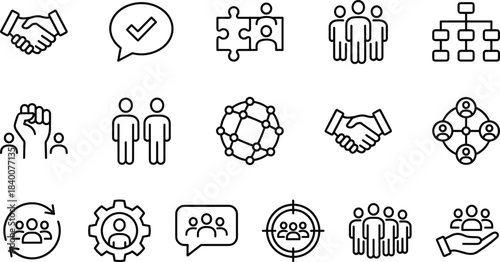 Web user interface and navigation glyph icons set, arrow, trash, settings, save, print, help, exit, vector illustration, isolated symbols.