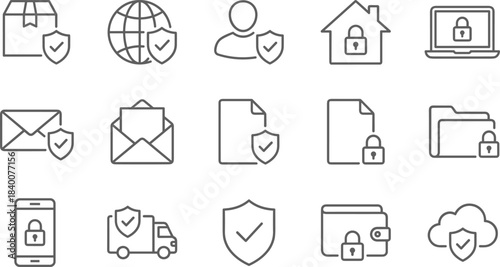 Finance and money management line icons set, banking, investment, dollar, gold, piggy bank, business growth, vector illustration, isolated symbols.