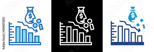 Financial Loss triplestyle icon