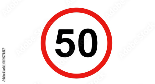 Free Download Speed Limit Sign: A circular road sign prominently displays the speed limit. This image evokes road safety and traffic regulation, crucial for safe navigation. - GFXLoad