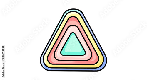 Abstract Geometric Triangle: Modern Digital Art with Pastel Color Layers Visuals