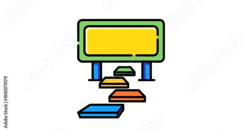 Abstract, Colorful Signpost Guiding Towards a Bright And Positive Future