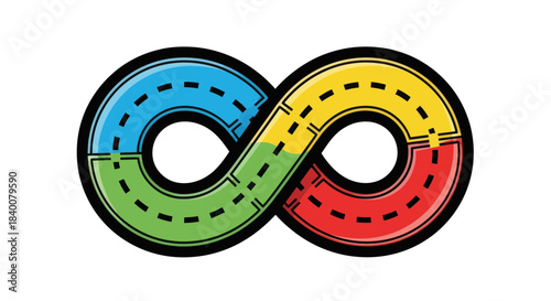 Abstract Infinity Road Symbolizing Continuous Journey and Unending Paths Concepts