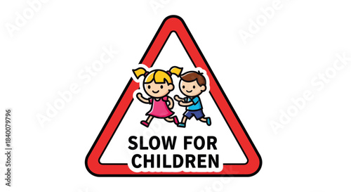 Alerting Drivers About Children: A Road Safety Symbol Illustrating Child Safety