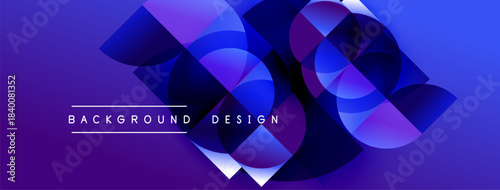 Abstract fluid shapes, vibrant blue purple gradient. Modern design elements create dynamic visual impact. Text reads background design.
