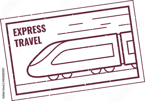 Philatelic Stamp with Train