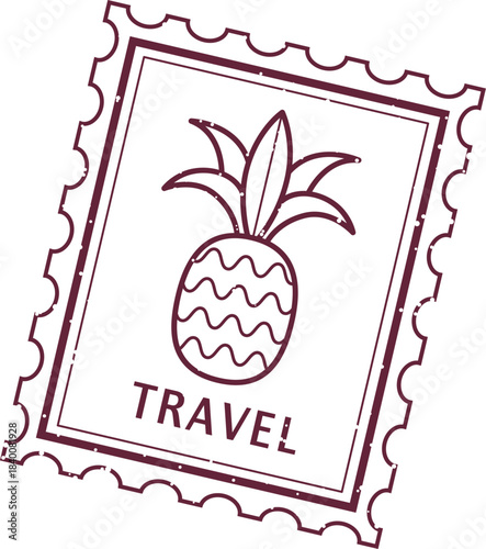 Post Stamp with Pineapple