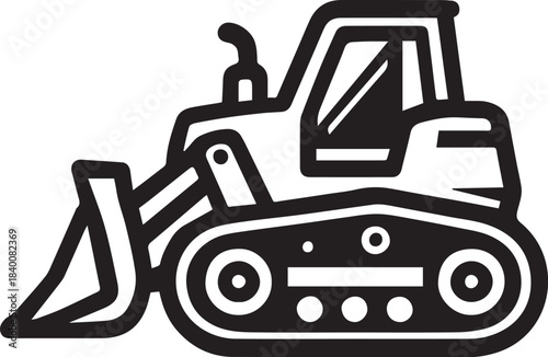 A heavy-duty bulldozer illustration representing power, strength, and engineering prowess. Capturing the essence of construction, groundwork, and industrial might.